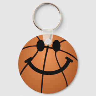 Basketball face key ring