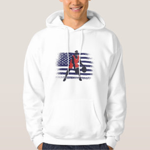 Basketball Fan Jersey USA Flag Hoodie