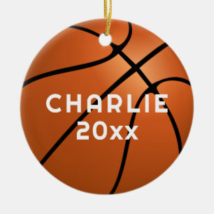 Basketball Fan Name Christmas Ceramic Ornament