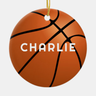 Basketball Fan Name Christmas Ceramic Ornament