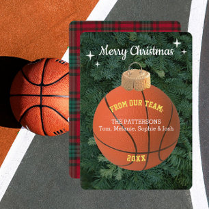 Basketball Fan Ornament Christmas Card