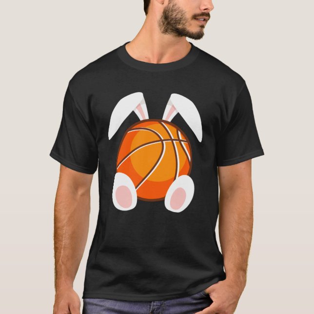 Basketball fans Easter Bunny Happy Easter Basketba T-Shirt (Front)