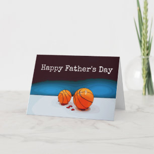 Basketball Father's Day father and son watercolor Card