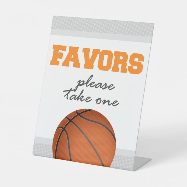 Basketball Favour Sign for Birthday or Baby Shower (Front)
