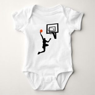 Basketball Figure Doing a Layup Baby Bodysuit
