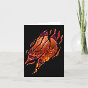 Basketball Fire And Scratches Bball Player Sport B Card