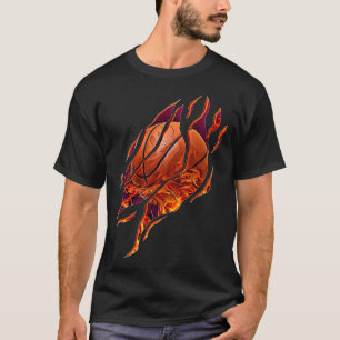 Basketball Fire and Scratches Bball Player Sport B T-Shirt