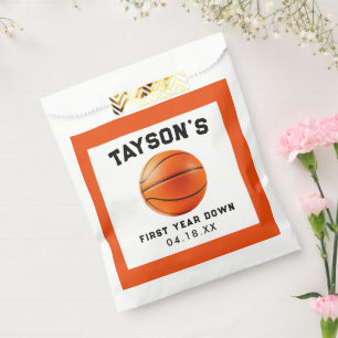 Basketball First Year Down 1st Birthday Favour Bag