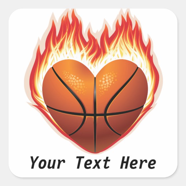 Basketball Flame Customisable Stickers (Front)
