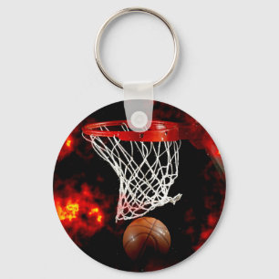 Basketball & Flames Keychains