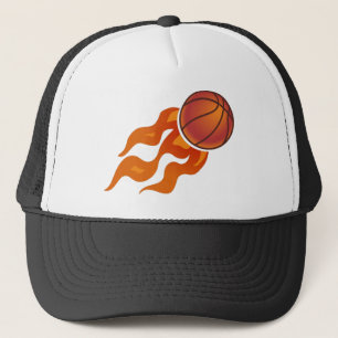 Basketball flames trucker hat