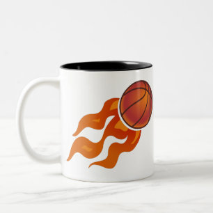 Basketball flames Two-Tone coffee mug