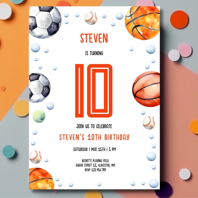 basketBall football kids birthday Invitation (Creator Uploaded)