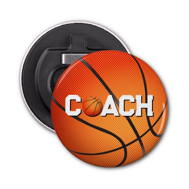 Basketball for Coach Bottle Opener (Front)