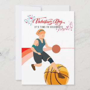 Basketball for Valentine's Day  with love    Holiday Card