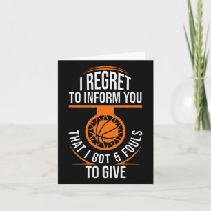 Basketball Fouls Quote Funny Basketball 5 Foul Cha Card