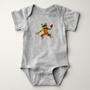 Basketball Frog baby grey bodysuit