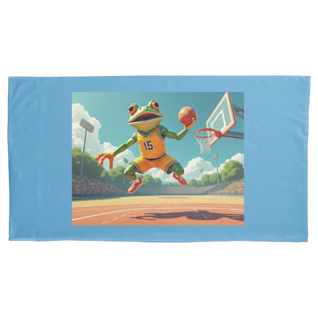 Basketball Frog king pillowcase (Front)