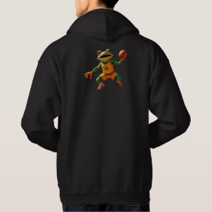 Basketball Frog men black hooded sweatshirt back