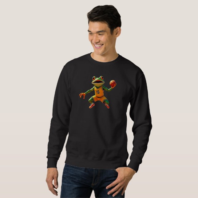Basketball Frog men black sweatshirt (Front Full)