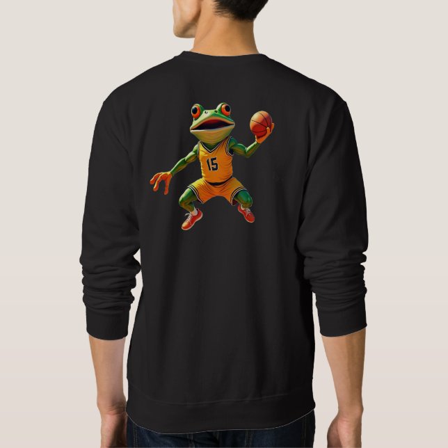 Basketball Frog men black sweatshirt back (Back)