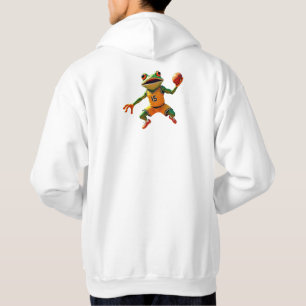 Basketball Frog men white hooded sweatshirt back