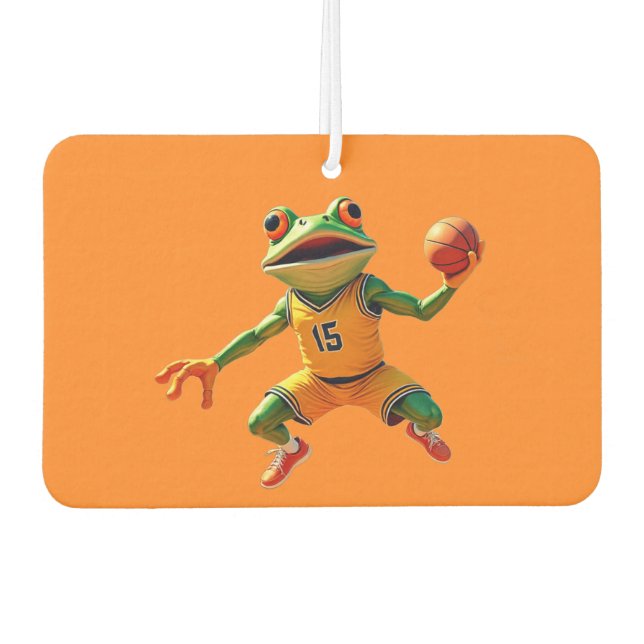 Basketball Frog orange car air freshener (Front)