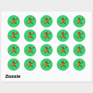 Basketball Frog small round green stickers