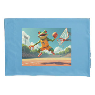 Basketball Frog standard pillowcase 2 sided