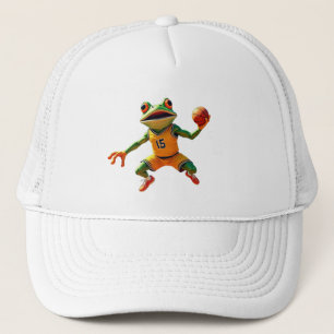 Basketball Frog white trucker hat