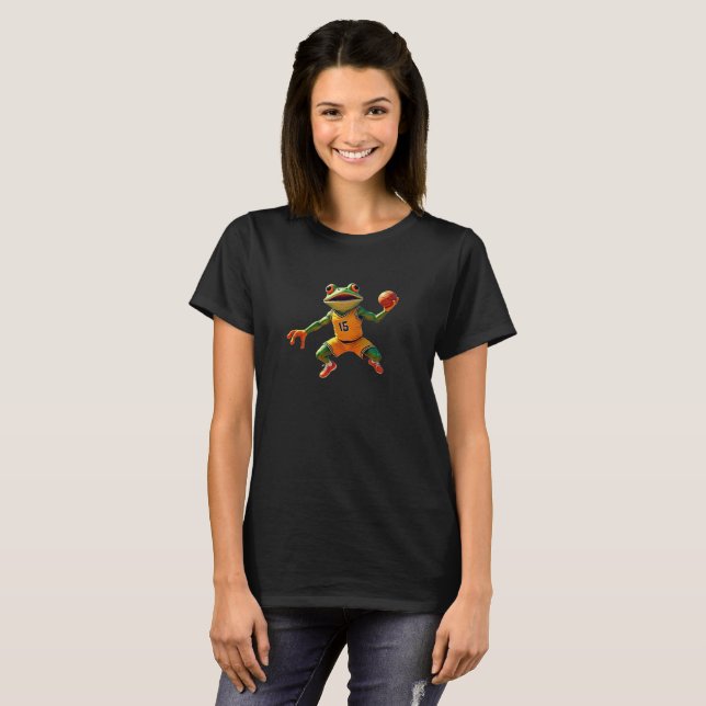 Basketball Frog women black T-shirt (Front Full)