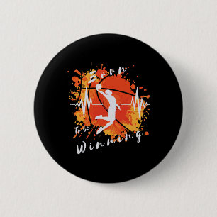 Basketball Funny Born To Be Winning Sports Design 6 Cm Round Badge