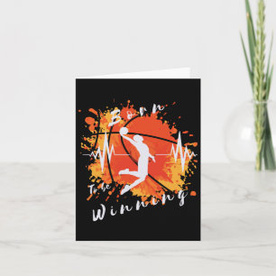 Basketball Funny Born To Be Winning Sports Design Card