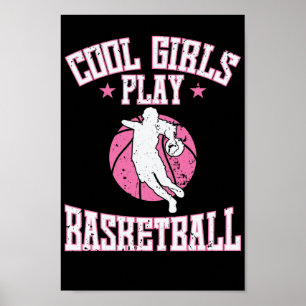 Basketball für Mädchen "Cool Girls play Basketball Poster