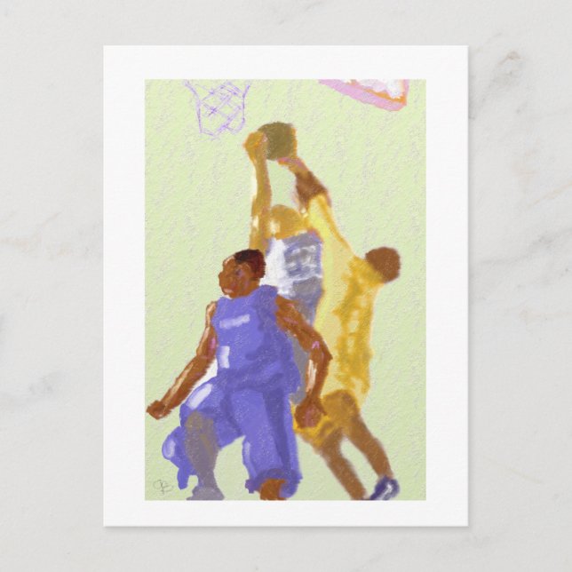Basketball Game Art Postcard (Front)