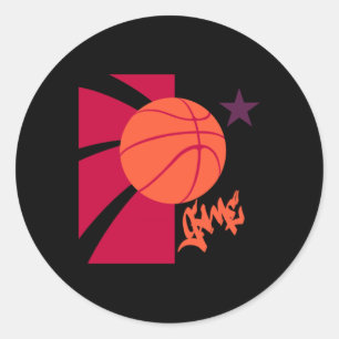 Basketball Game Classic Round Sticker