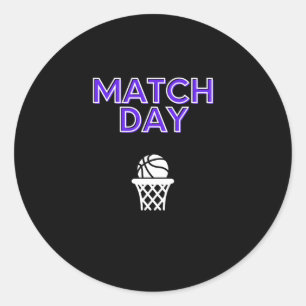 Basketball Game Day 1 Classic Round Sticker