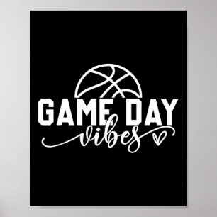 Basketball Game Day Vibes Basketball Mum Life Game Poster
