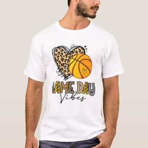 Basketball Game Day Vibes Leopard Basketball Mum M T-Shirt