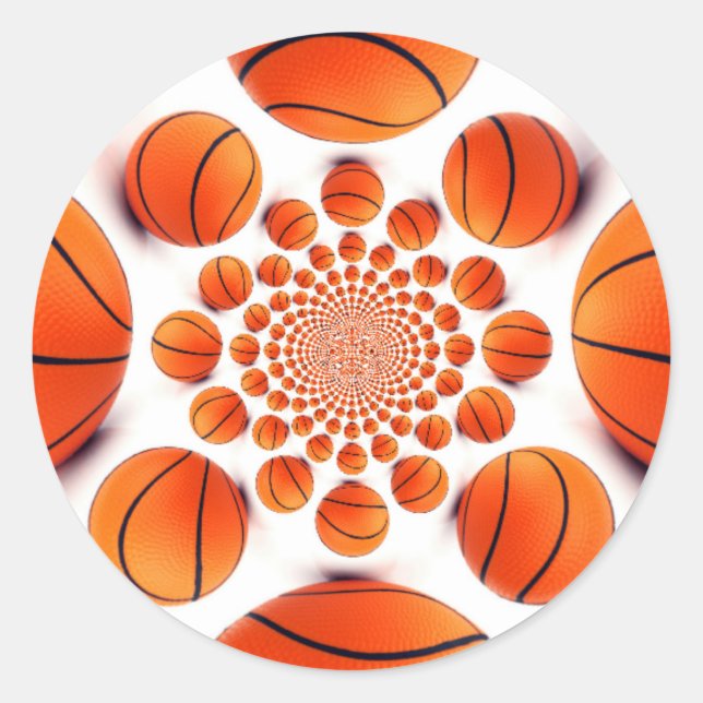 Basketball Game of Champions: Court Vision Kaleida Classic Round Sticker (Front)