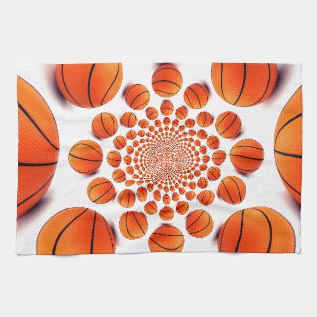 Basketball Game of Champions: Court Vision Kaleida Tea Towel (Horizontal)