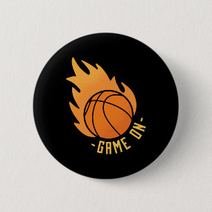 Basketball Game On 6 Cm Round Badge