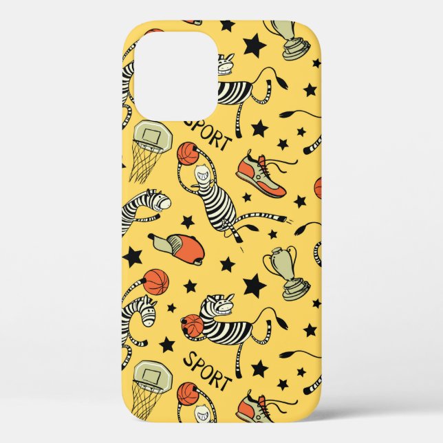 Basketball game seamless pattern with doodle cute  Case-Mate iPhone case (Back)