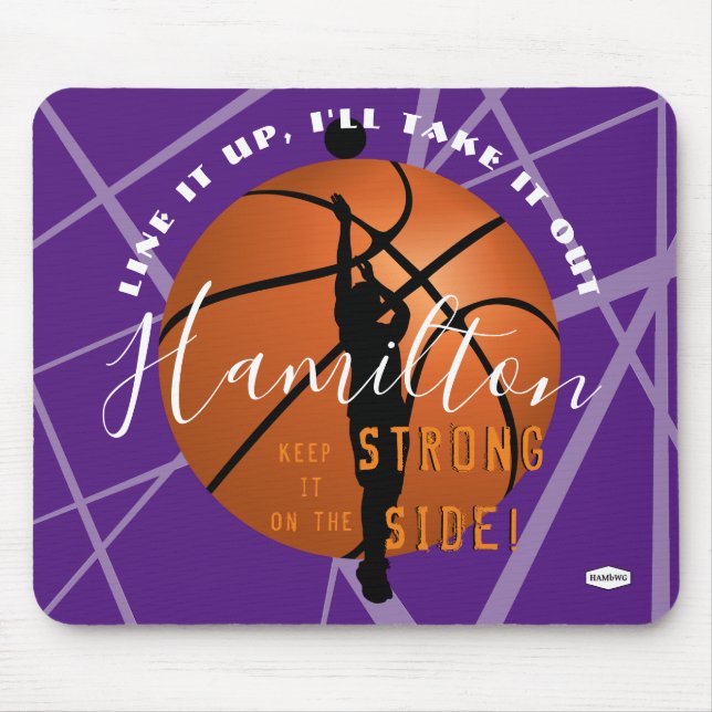 Basketball Gel Mouse Pad Purple HAMbyWG (Front)
