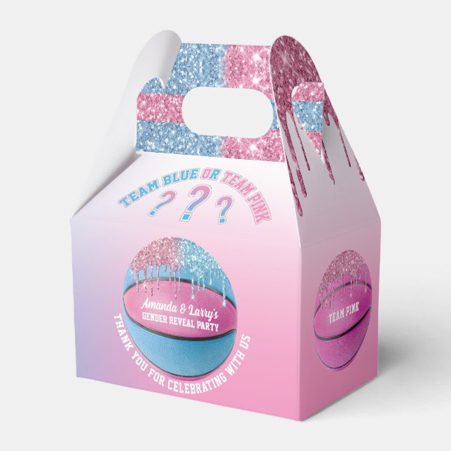 Basketball Gender Reveal Favour Box (Front Side)