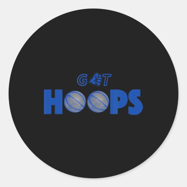 Basketball Get Hoops Classic Round Sticker (Front)