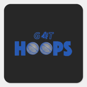 Basketball Get Hoops Square Sticker