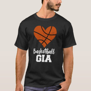 Basketball Gia Basketball Heart Grandma Gia T-Shirt