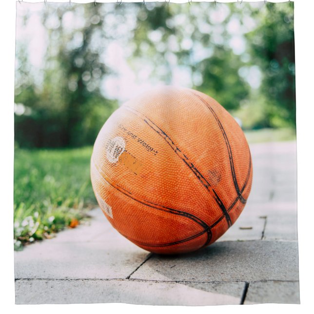 Basketball gift shower curtain (Front)