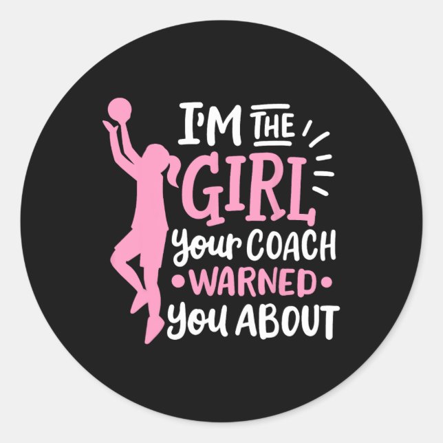 Basketball Girl 1 Classic Round Sticker (Front)